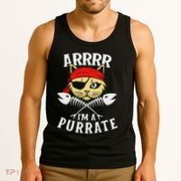 Arrrr IM A Purrate Cat Buccaneer Freebooter Tank Top thumb 3