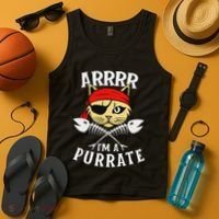 Arrrr IM A Purrate Cat Buccaneer Freebooter Tank Top thumb 4