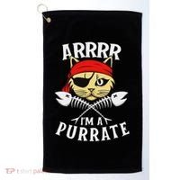 Arrrr IM A Purrate Cat Buccaneer Freebooter Golf Towel thumb 0