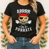 Arrrr IM A Purrate Cat Buccaneer Freebooter Women's T-Shirt thumb 2