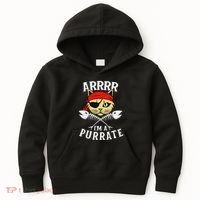 Arrrr IM A Purrate Cat Buccaneer Freebooter Kids Hoodie thumb 0