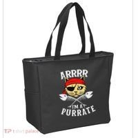 Arrrr IM A Purrate Cat Buccaneer Freebooter Tote Bag thumb 2