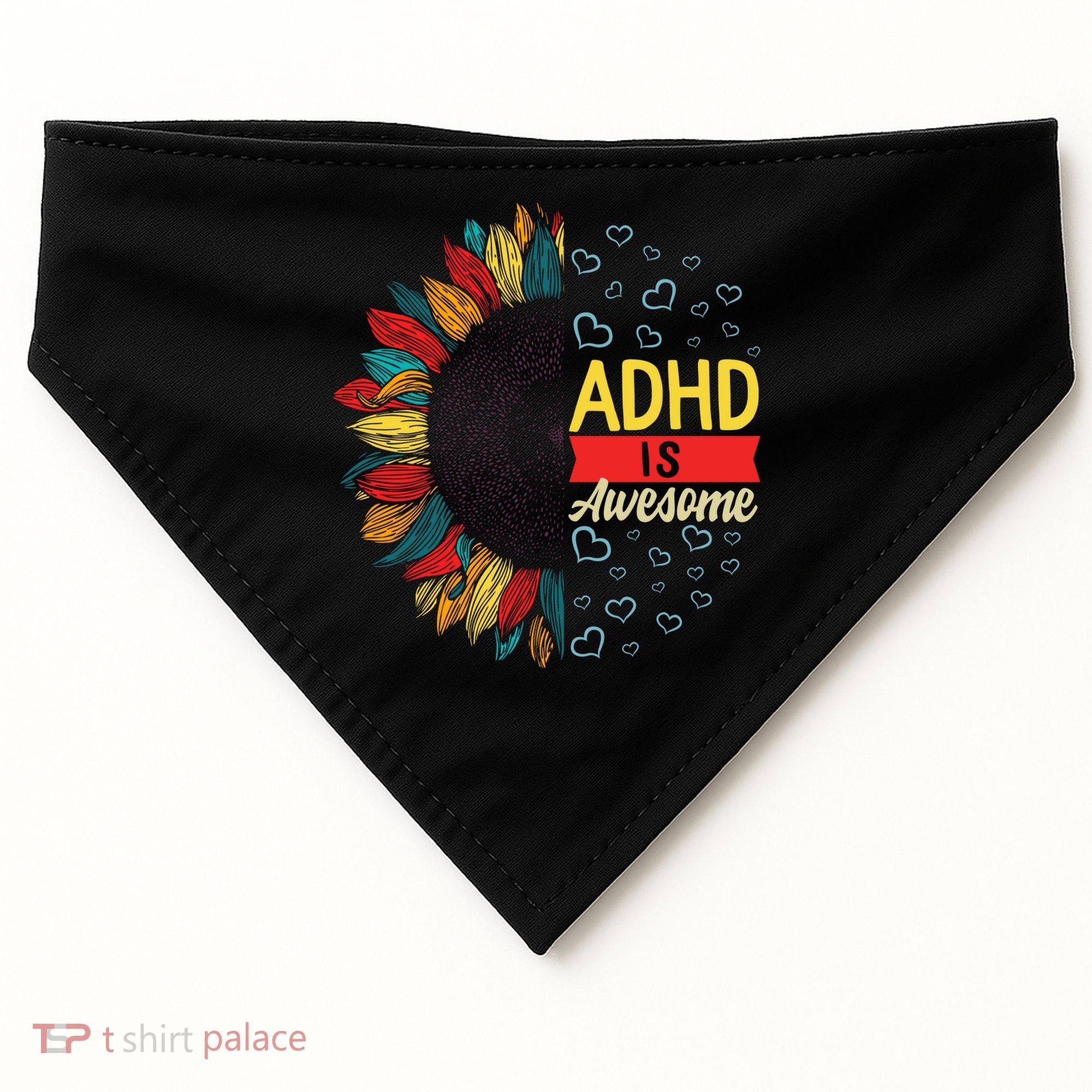 Adhd Is Awesome Tal Health Neurodiversity Adhd Awareness Meaningful Gift USA-Made Doggie Bandana