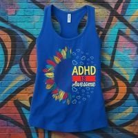 Adhd Is Awesome Tal Health Neurodiversity Adhd Awareness Meaningful Gift Women's Tank Top thumb 3