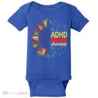 Adhd Is Awesome Tal Health Neurodiversity Adhd Awareness Meaningful Gift Baby Bodysuit thumb 0