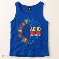 Adhd Is Awesome Tal Health Neurodiversity Adhd Awareness Meaningful Gift Tank Top thumb 2