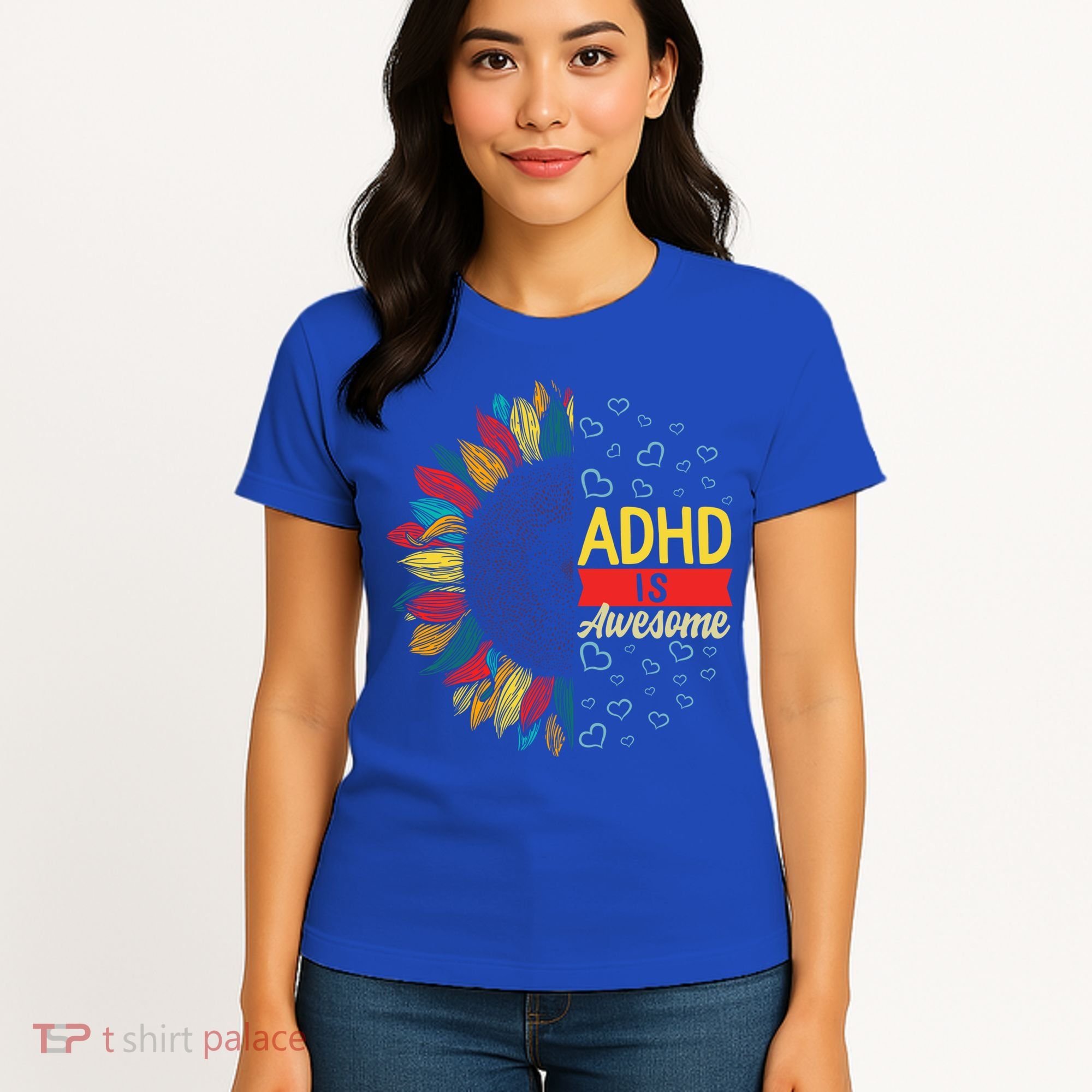 Adhd Is Awesome Tal Health Neurodiversity Adhd Awareness Meaningful Gift Women's T-Shirt