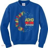 Adhd Is Awesome Tal Health Neurodiversity Adhd Awareness Meaningful Gift Kids Sweatshirt thumb 0