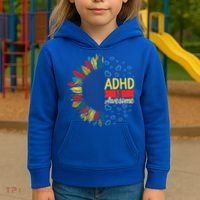 Adhd Is Awesome Tal Health Neurodiversity Adhd Awareness Meaningful Gift Kids Hoodie thumb 3