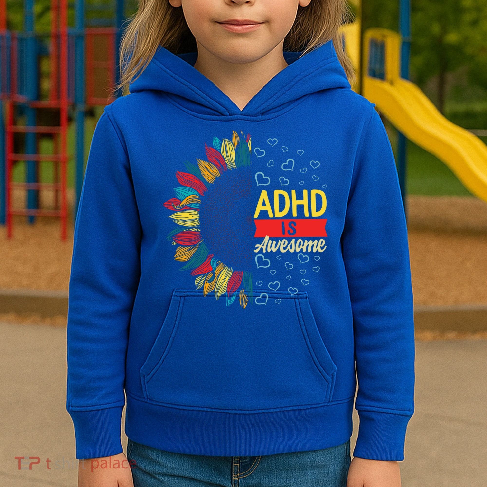 Adhd Is Awesome Tal Health Neurodiversity Adhd Awareness Meaningful Gift Kids Hoodie