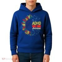 Adhd Is Awesome Tal Health Neurodiversity Adhd Awareness Meaningful Gift Kids Hoodie thumb 4