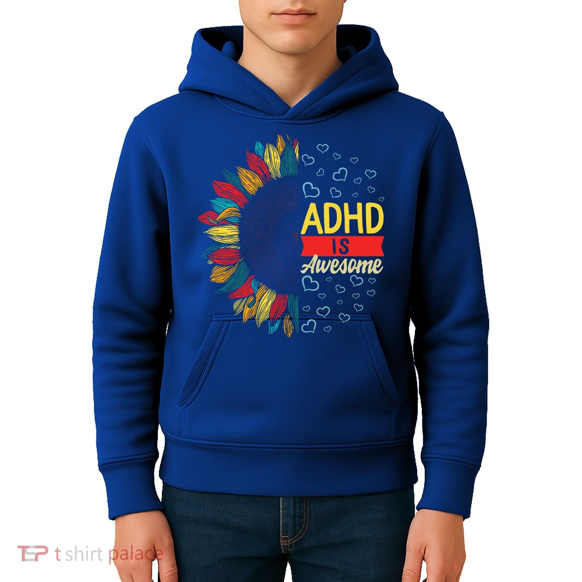Adhd Is Awesome Tal Health Neurodiversity Adhd Awareness Meaningful Gift Kids Hoodie