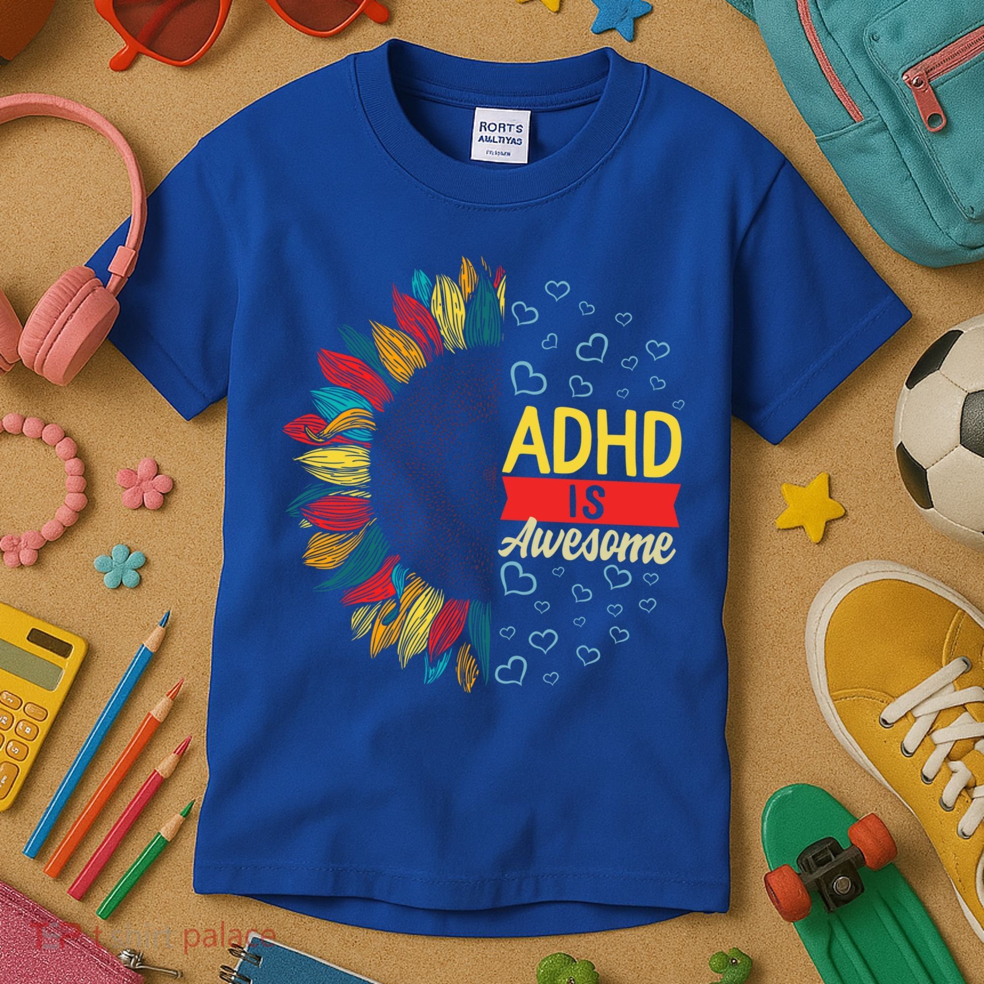 Adhd Is Awesome Tal Health Neurodiversity Adhd Awareness Meaningful Gift Kids T-Shirt