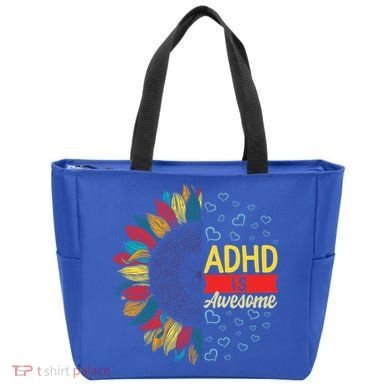Adhd Is Awesome Tal Health Neurodiversity Adhd Awareness Meaningful Gift Tote Bag