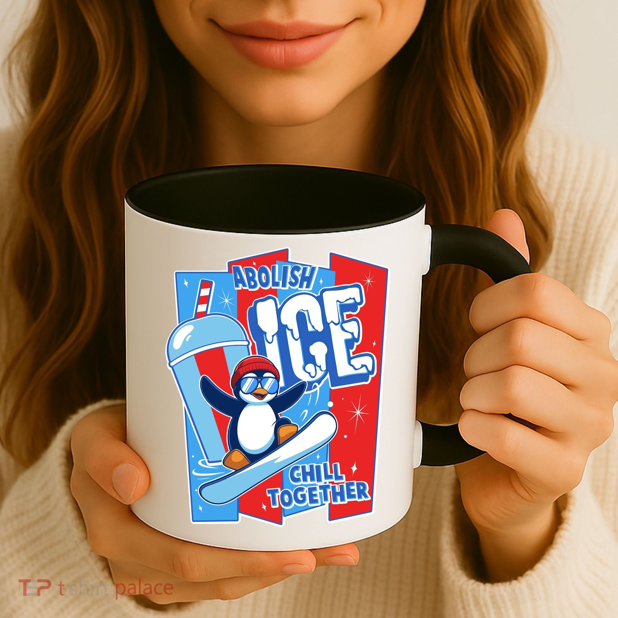 Anti ICE Abolish ICE Chill Together Penguin Coffee Mug