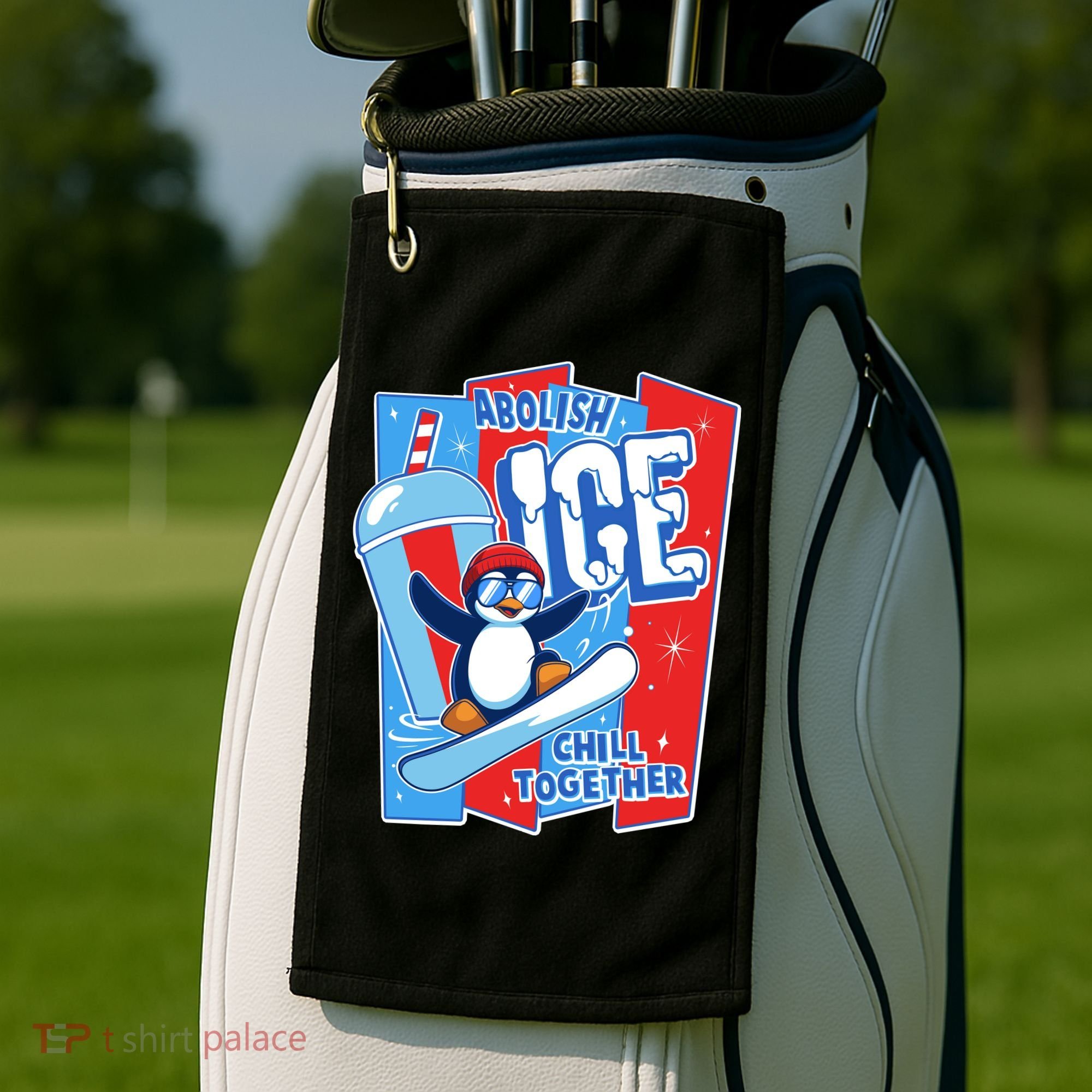 Anti ICE Abolish ICE Chill Together Penguin Golf Towel