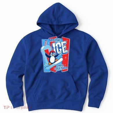 Anti ICE Abolish ICE Chill Together Penguin Hoodie