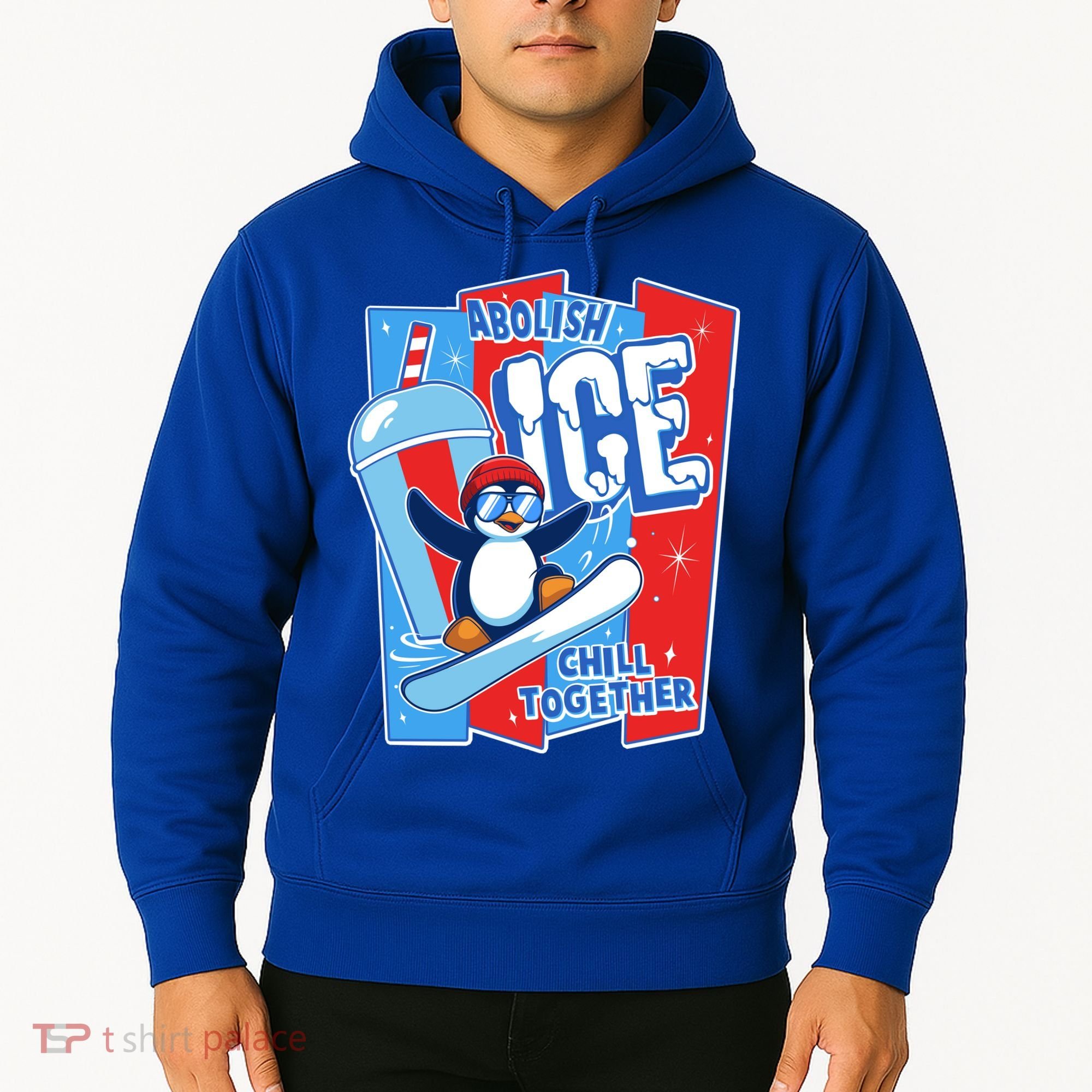 Anti ICE Abolish ICE Chill Together Penguin Hoodie
