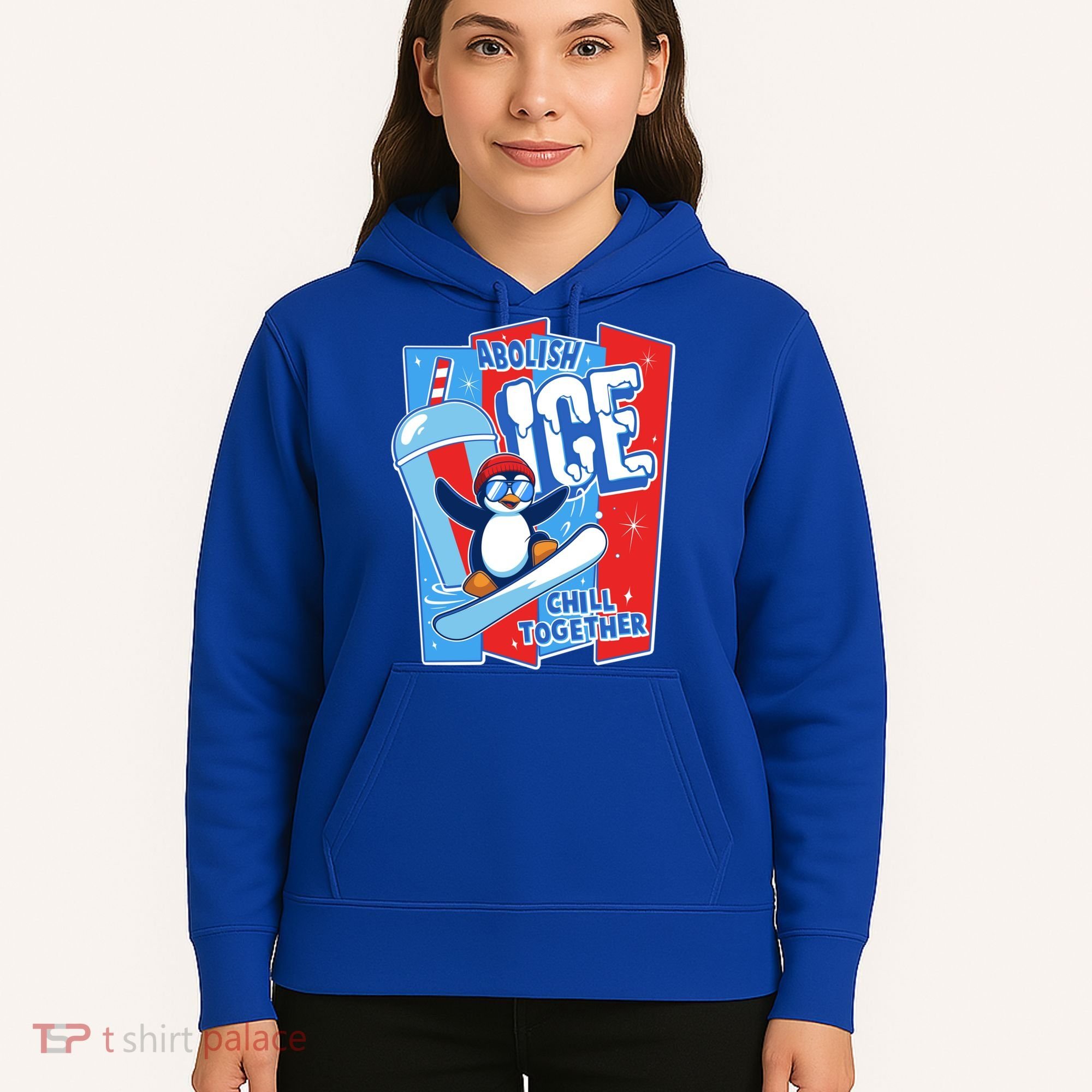Anti ICE Abolish ICE Chill Together Penguin Hoodie