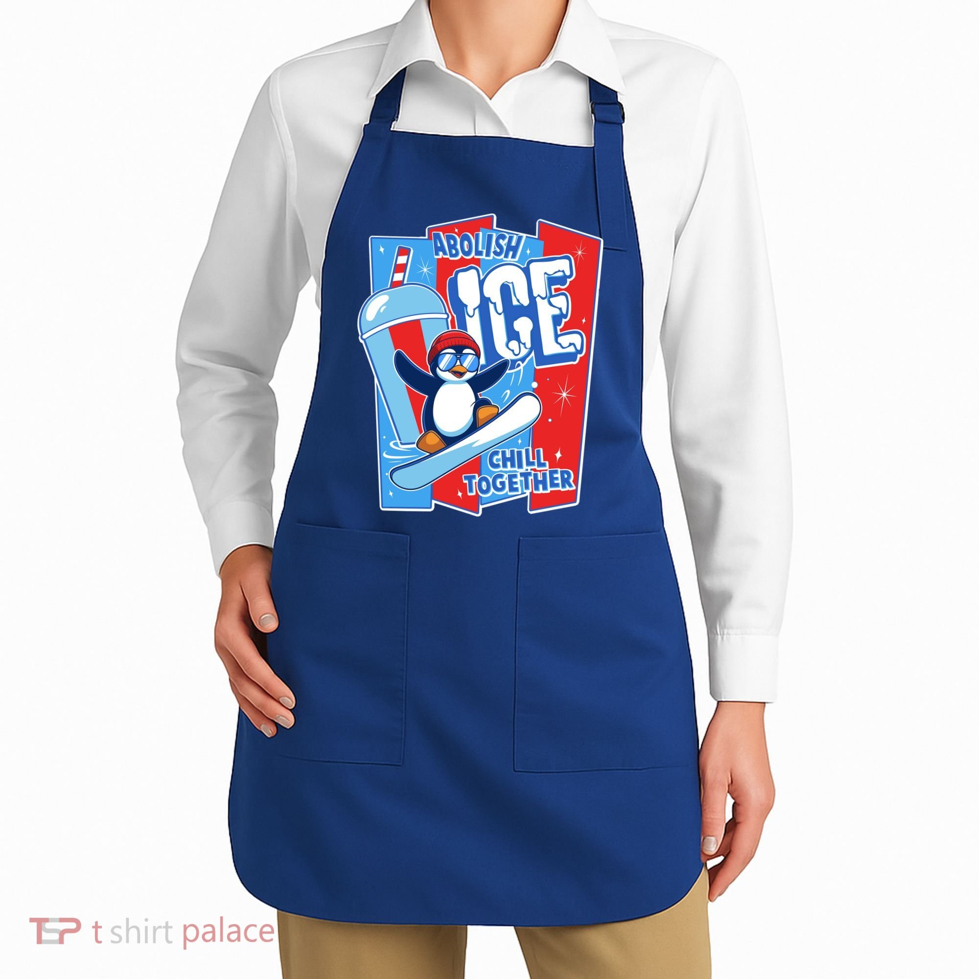 Anti ICE Abolish ICE Chill Together Penguin Apron