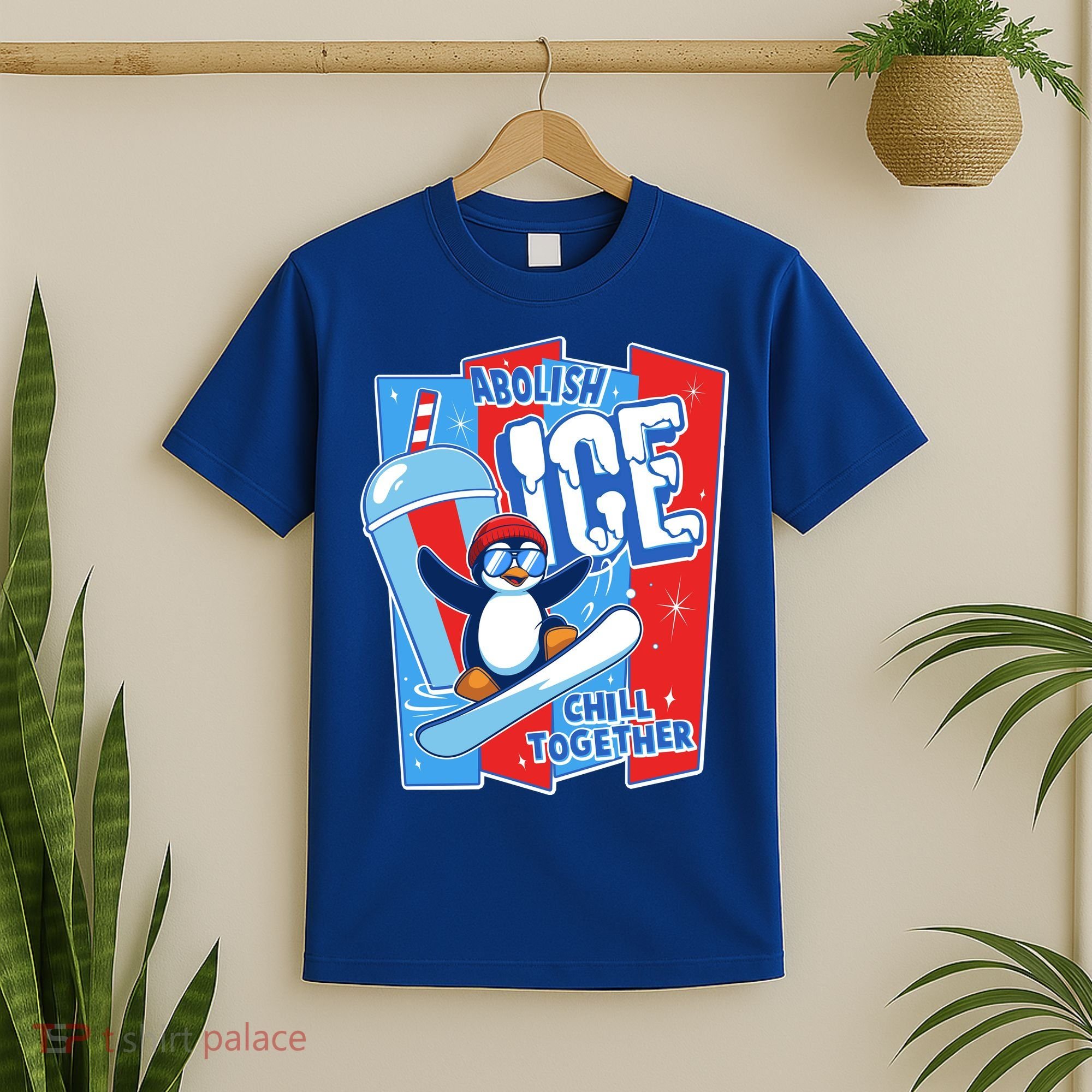 Anti ICE Abolish ICE Chill Together Penguin T-Shirt