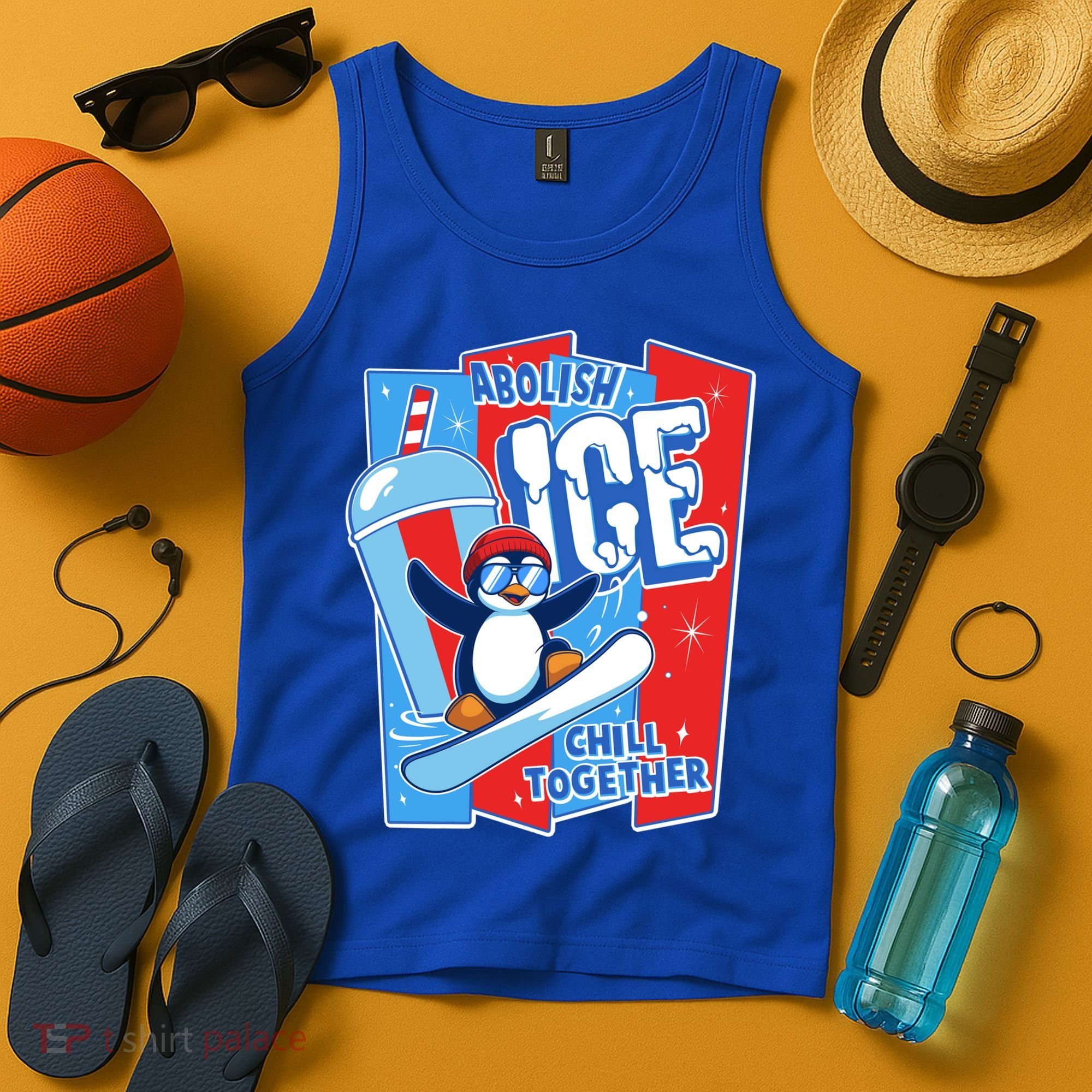 Anti ICE Abolish ICE Chill Together Penguin Tank Top
