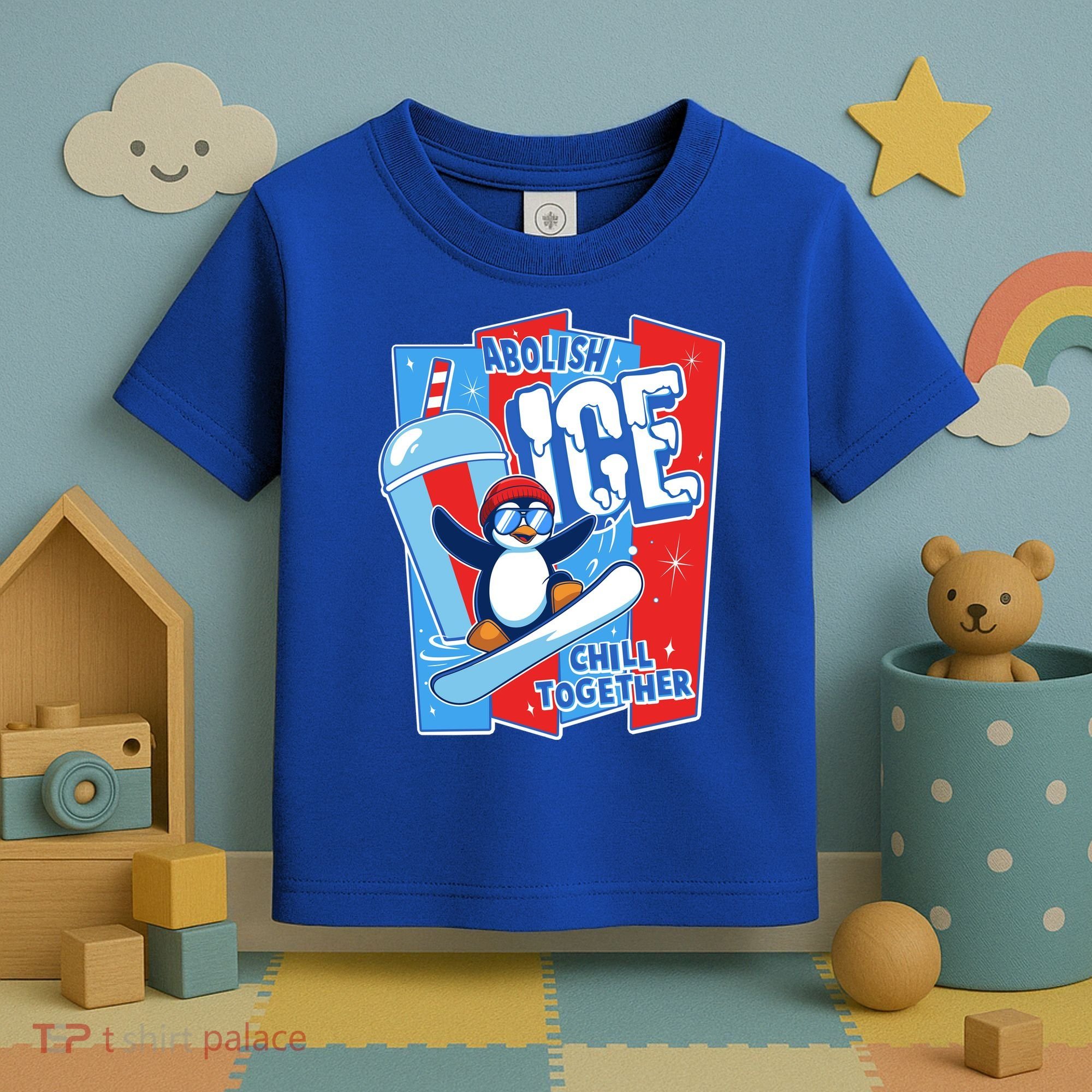 Anti ICE Abolish ICE Chill Together Penguin Toddler T-Shirt