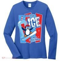 Anti ICE Abolish ICE Chill Together Penguin Women's Long Sleeve Shirt thumb 0