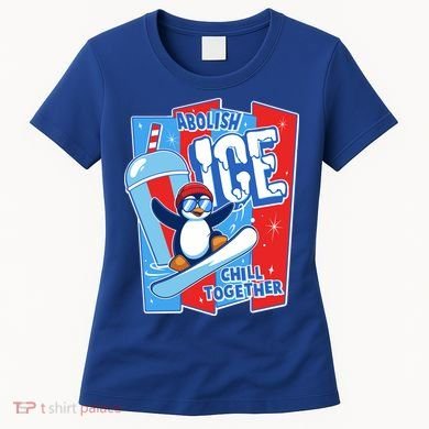 Anti ICE Abolish ICE Chill Together Penguin Women's T-Shirt
