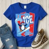 Anti ICE Abolish ICE Chill Together Penguin Women's T-Shirt thumb 3