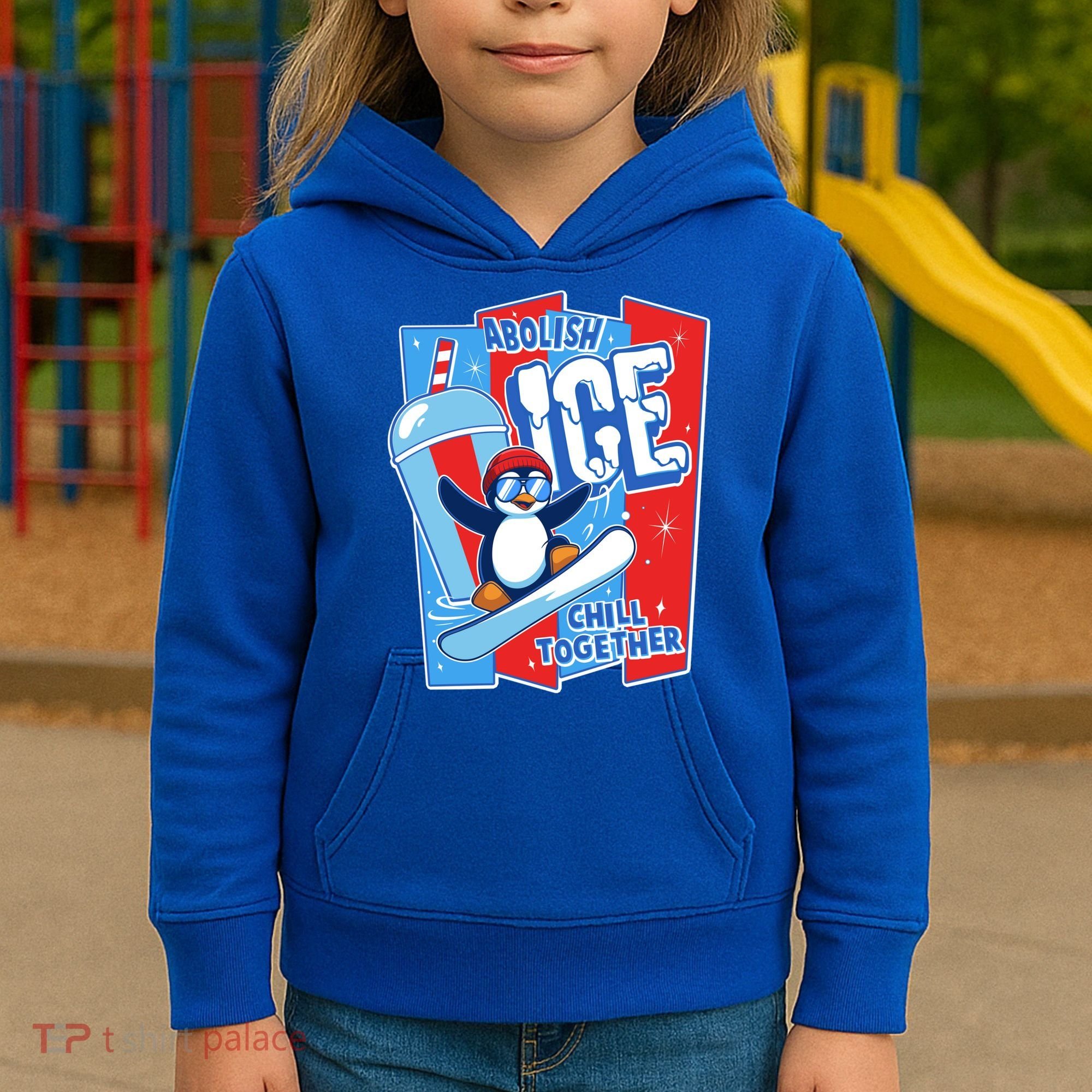 Anti ICE Abolish ICE Chill Together Penguin Kids Hoodie
