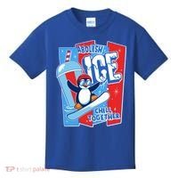 Anti ICE Abolish ICE Chill Together Penguin Kids T-Shirt thumb 0