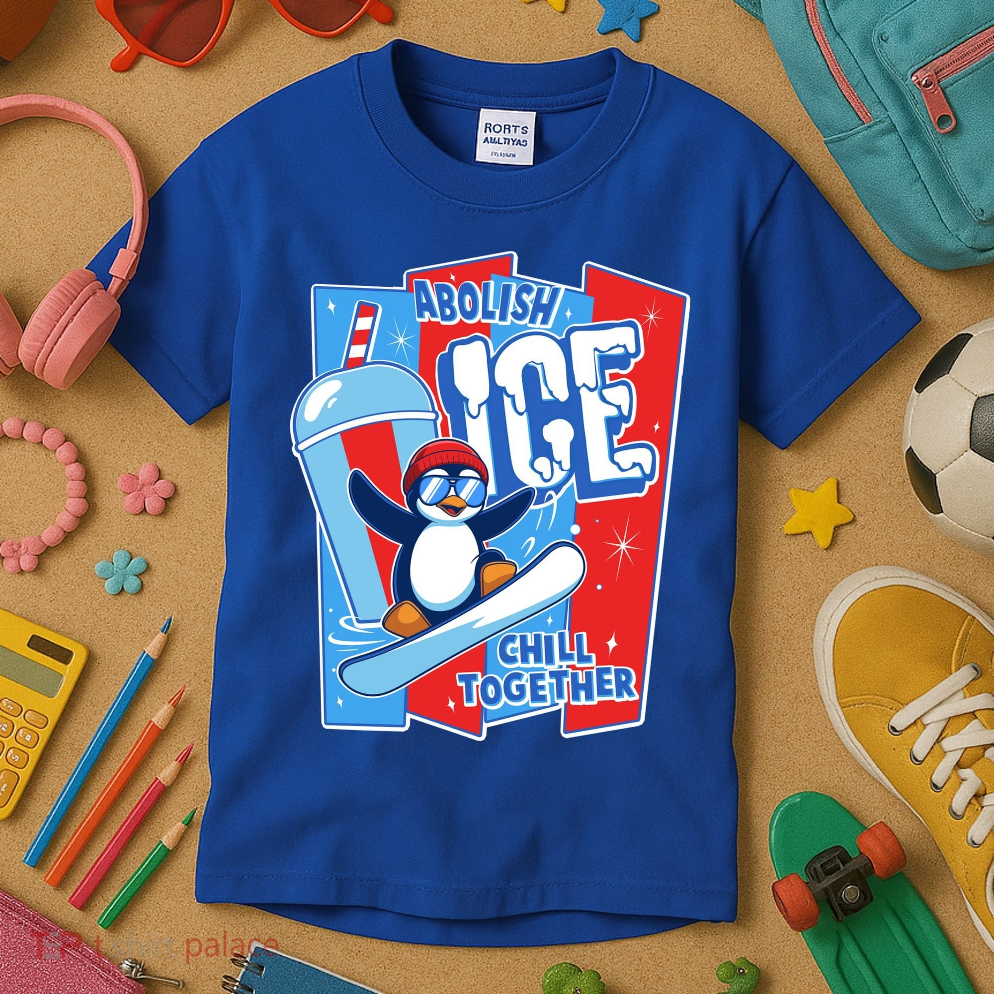 Anti ICE Abolish ICE Chill Together Penguin Kids T-Shirt