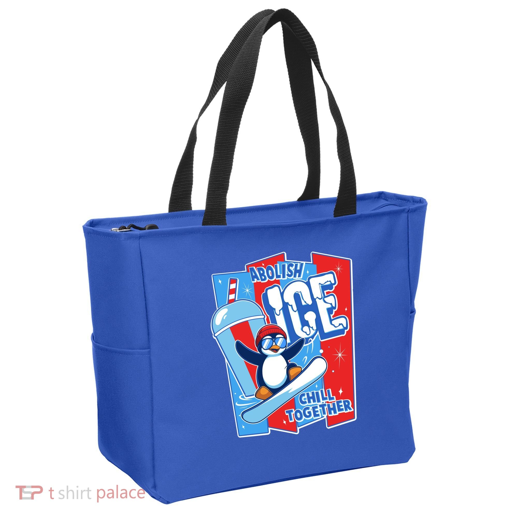 Anti ICE Abolish ICE Chill Together Penguin Tote Bag