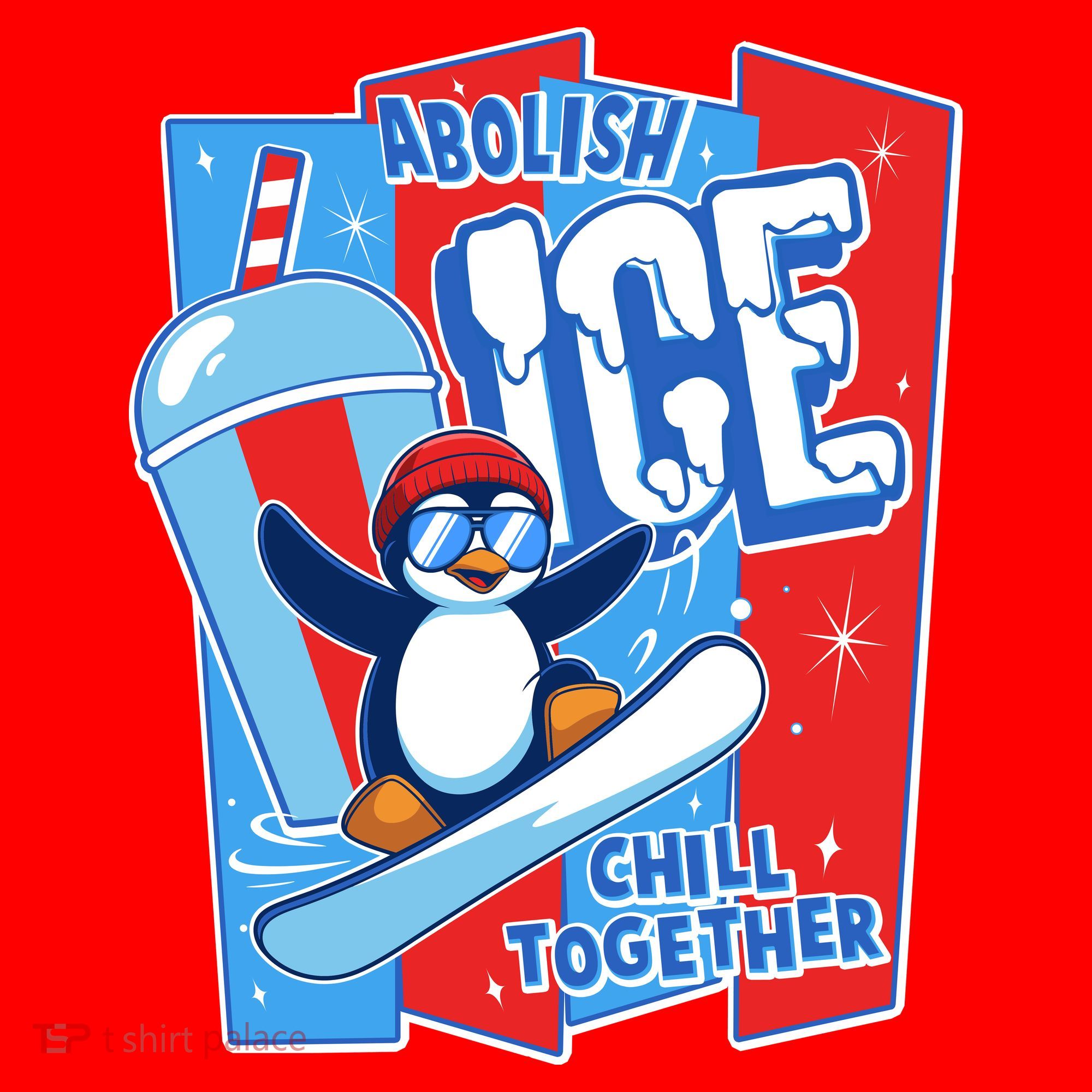 Anti ICE Abolish ICE Chill Together Penguin Santa Hat