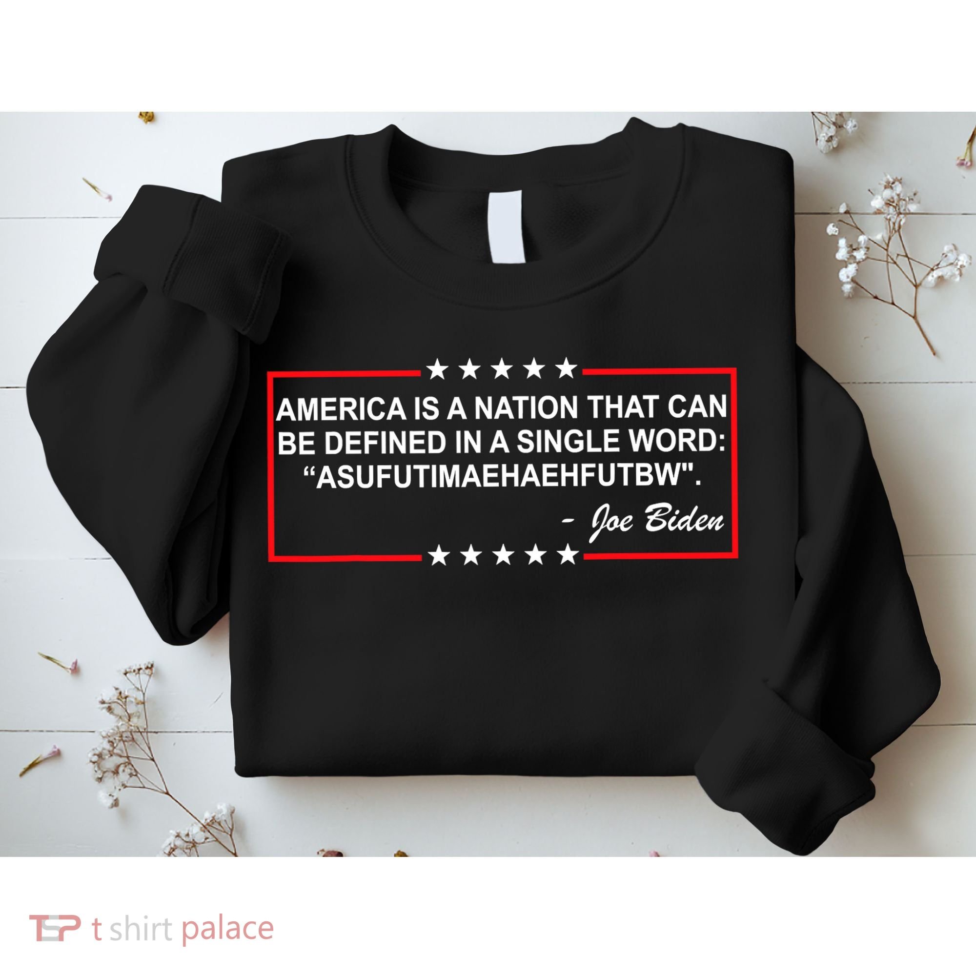 America Is A Nation That Can Be Defined In A Single Word Funny Joe Biden Quote Sweatshirt