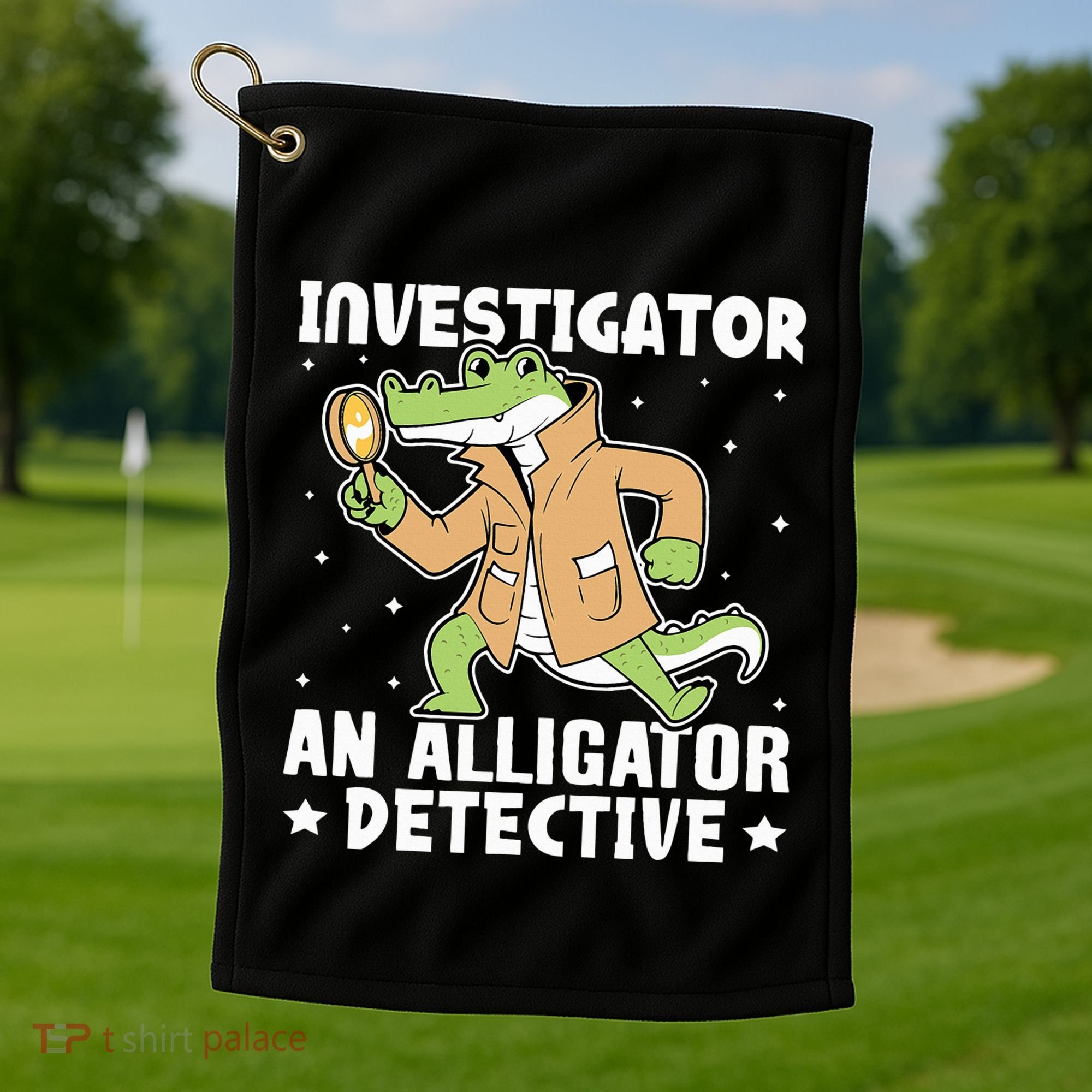 Alligator Investigator An Alligator Detective Golf Towel
