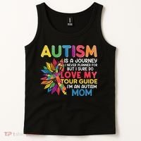 Autism Is A Journey I Never Planned Love My Guide Mom Tank Top thumb 2