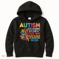 Autism Is A Journey I Never Planned Love My Guide Mom Kids Hoodie thumb 0