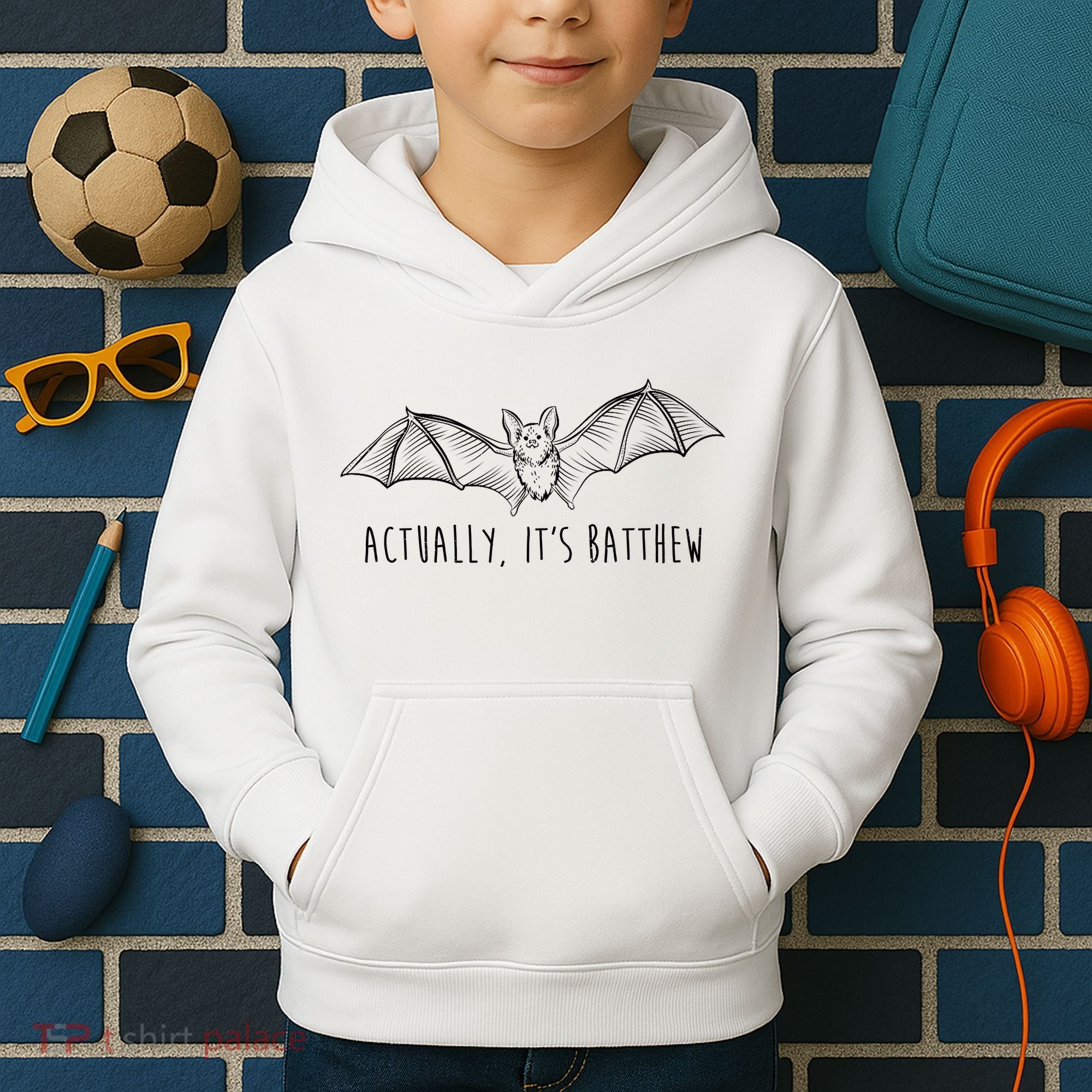 Actually Its Batthew Funny Kids Hoodie