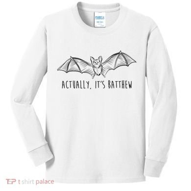 Actually Its Batthew Funny Kids Long Sleeve Shirt