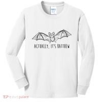 Actually Its Batthew Funny Kids Long Sleeve Shirt thumb 0