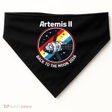 Artemis II Back To The Moon 2026 USA-Made Doggie Bandana