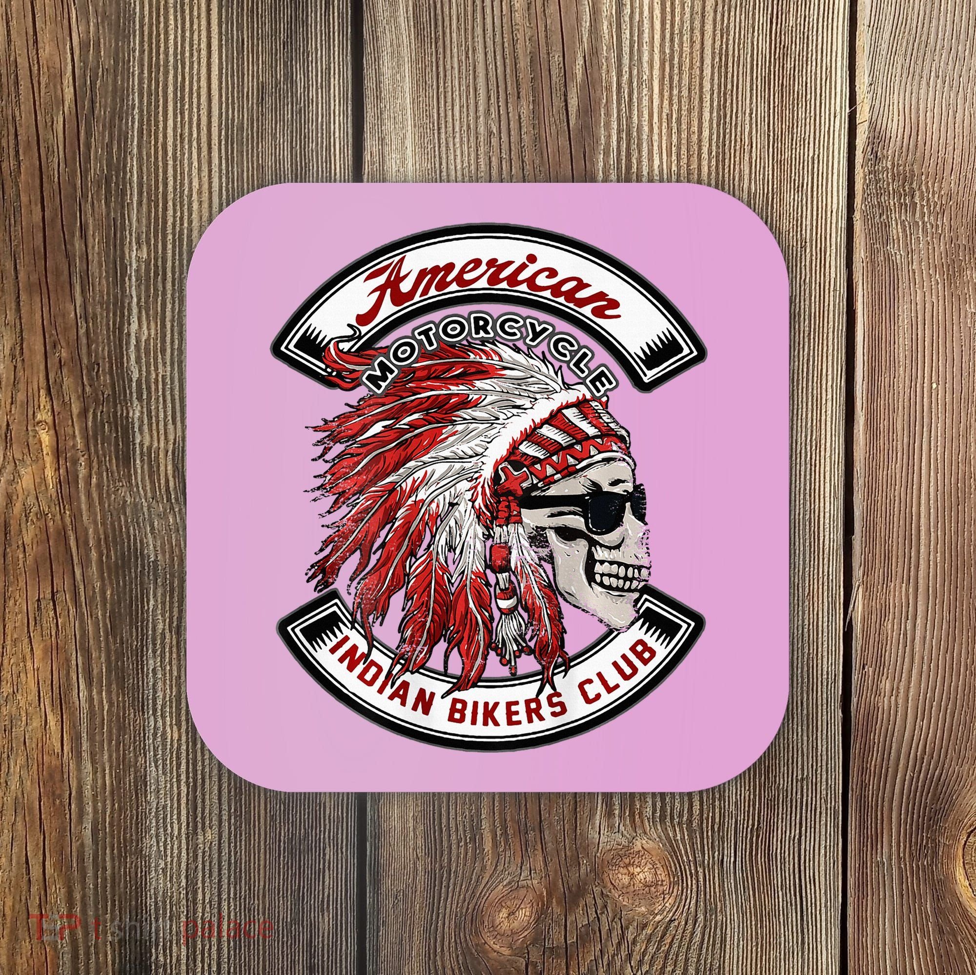 American Indian Bikers Club Motorcycle Biker Bike Coaster