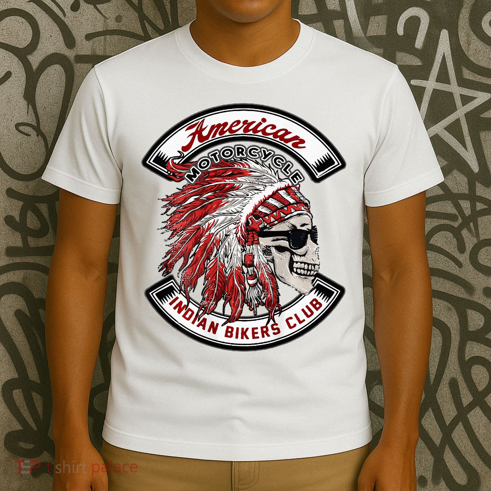 American Indian Bikers Club Motorcycle Biker Bike T-Shirt