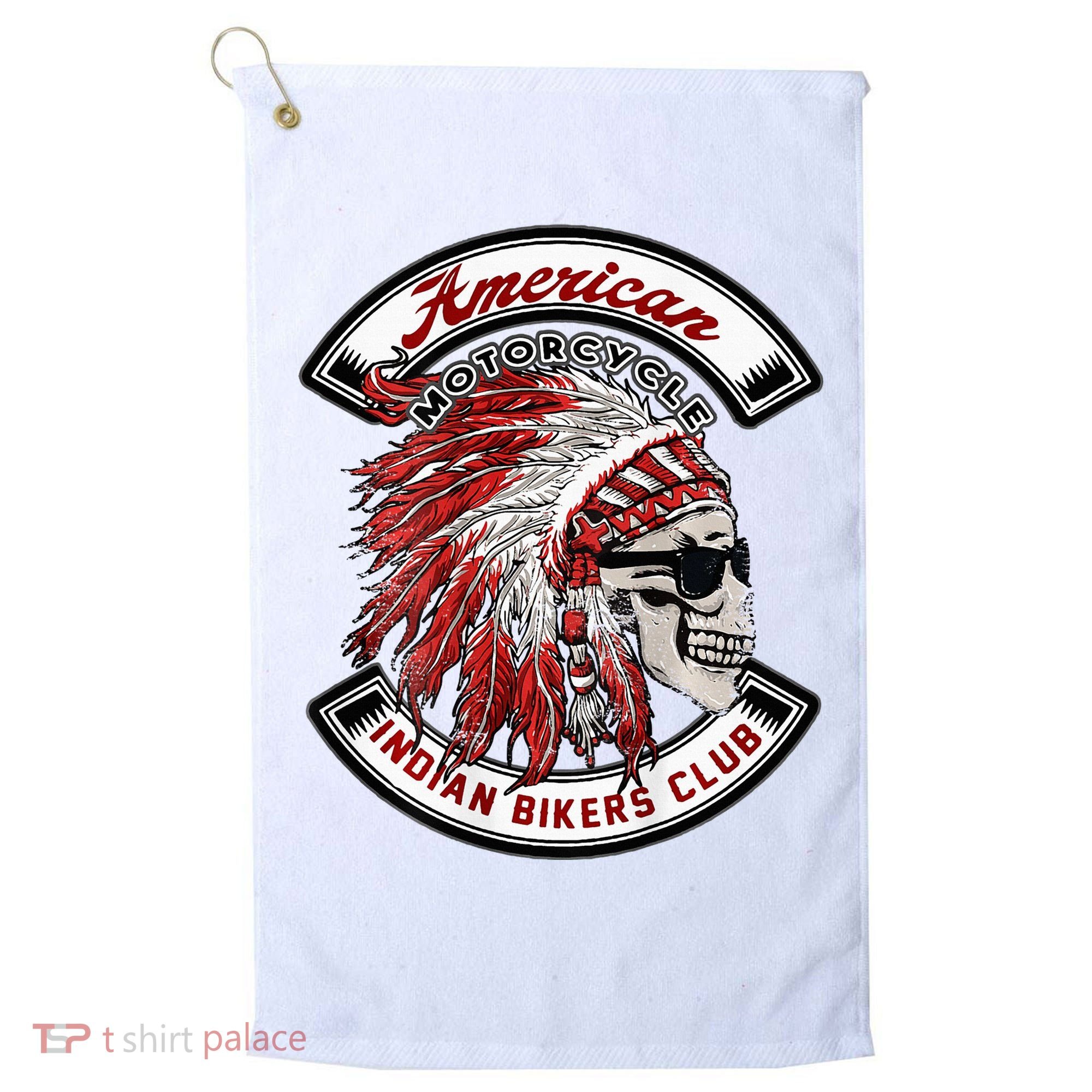 American Indian Bikers Club Motorcycle Biker Bike Golf Towel