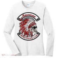 American Indian Bikers Club Motorcycle Biker Bike Women's Long Sleeve Shirt thumb 0