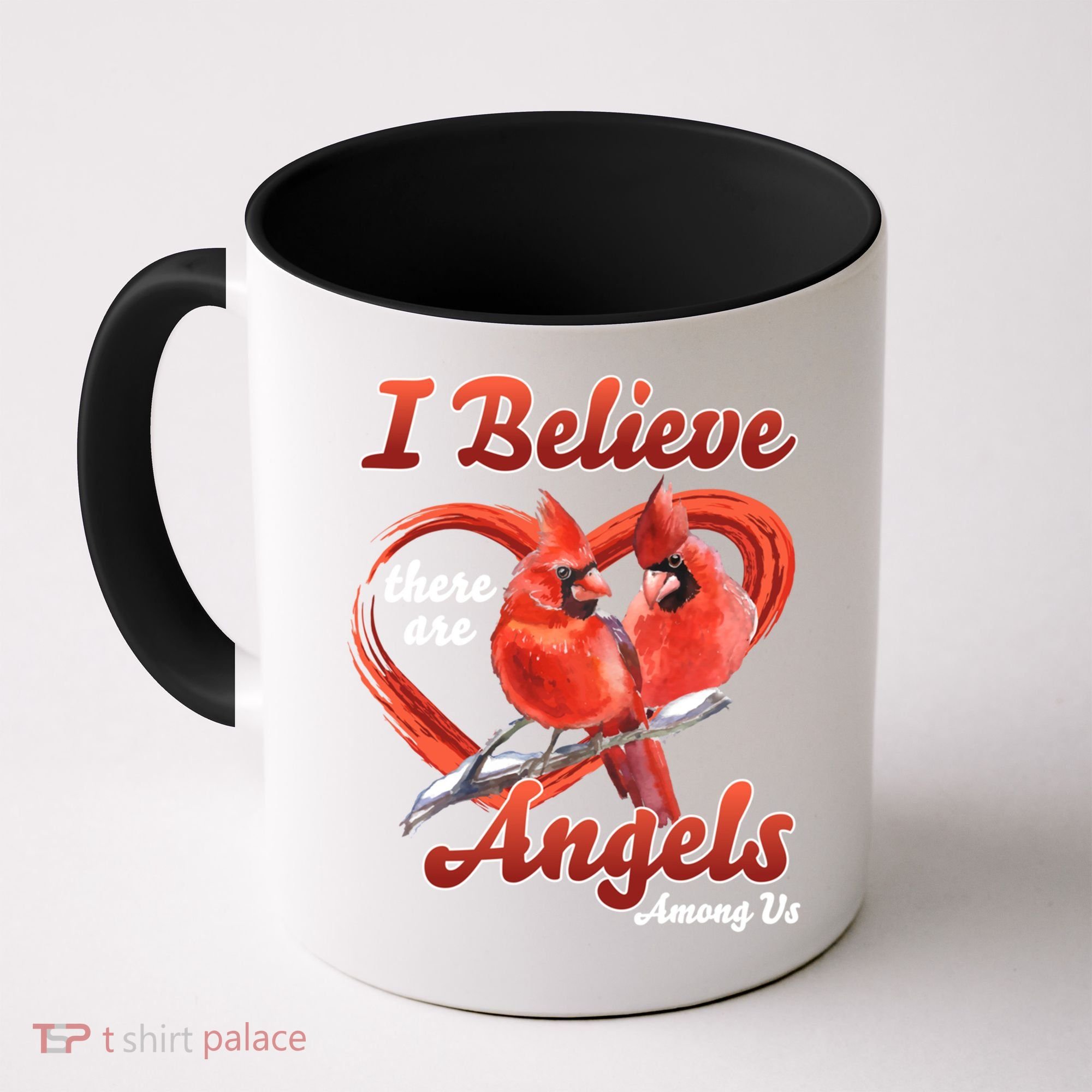 Awesome I Believe There Are Angels Among Us Cardinal Birds Gift Coffee Mug