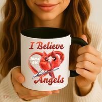 Awesome I Believe There Are Angels Among Us Cardinal Birds Gift Coffee Mug thumb 3