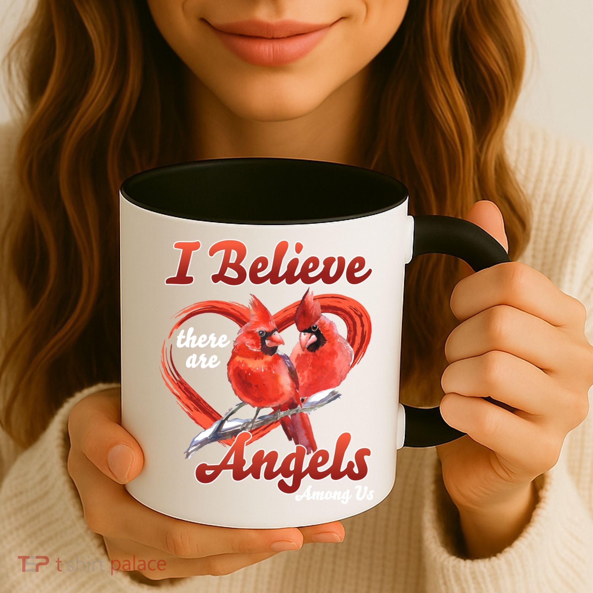 Awesome I Believe There Are Angels Among Us Cardinal Birds Gift Coffee Mug